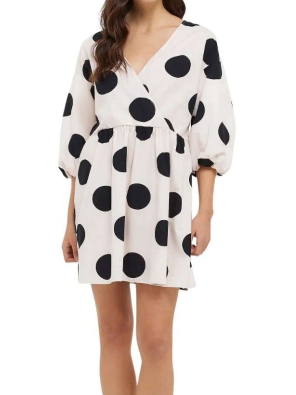 River Island Polka Dot Cotton Poplin Open Back Mini Dress - Size 10